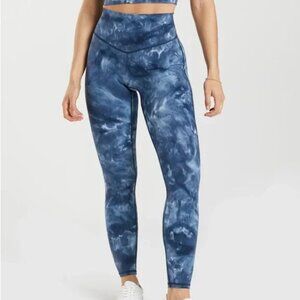 Gymshark Elevate Leggings High Rise Lakeside Blue Spray Dye - Size Small (XS/S)